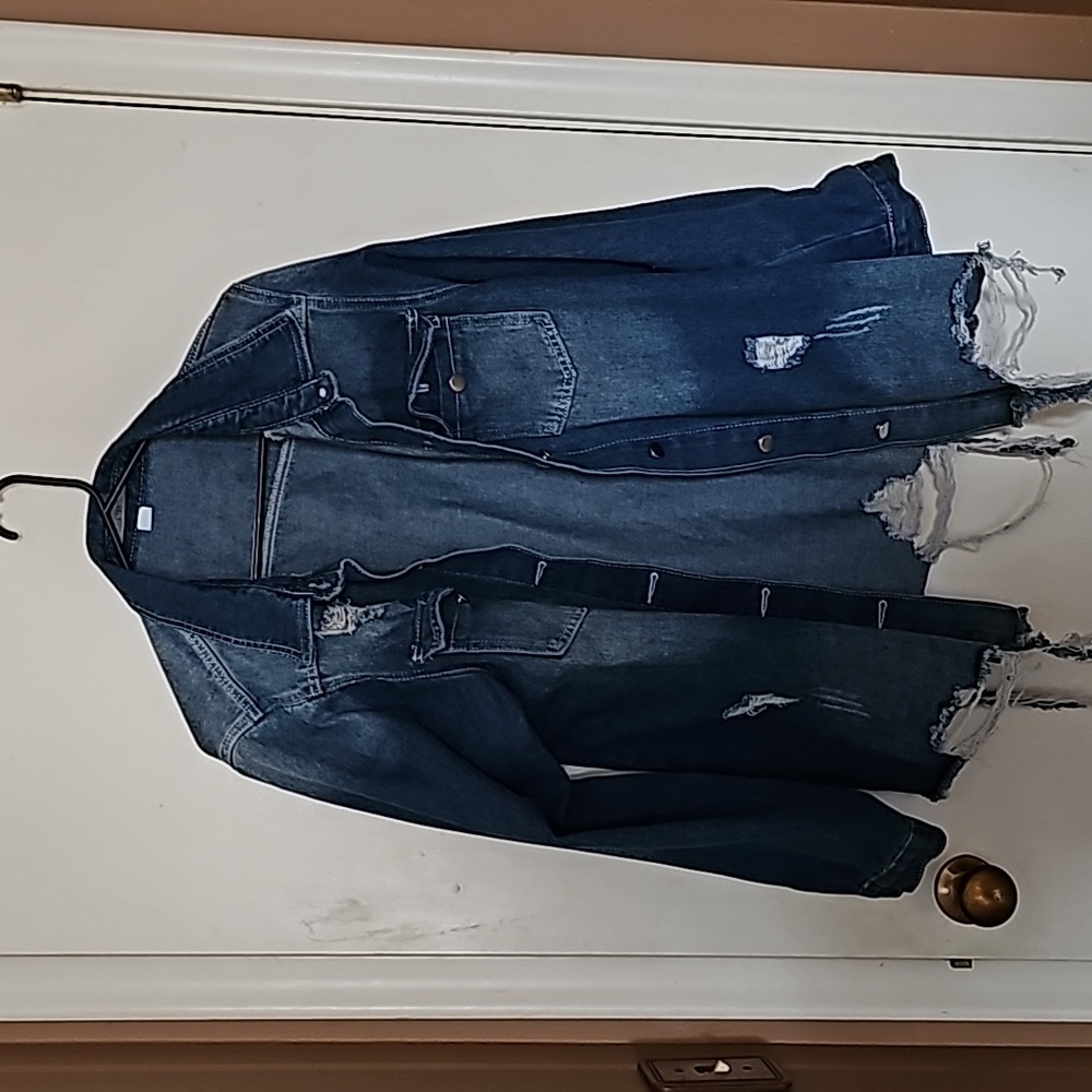 Long denim jacket